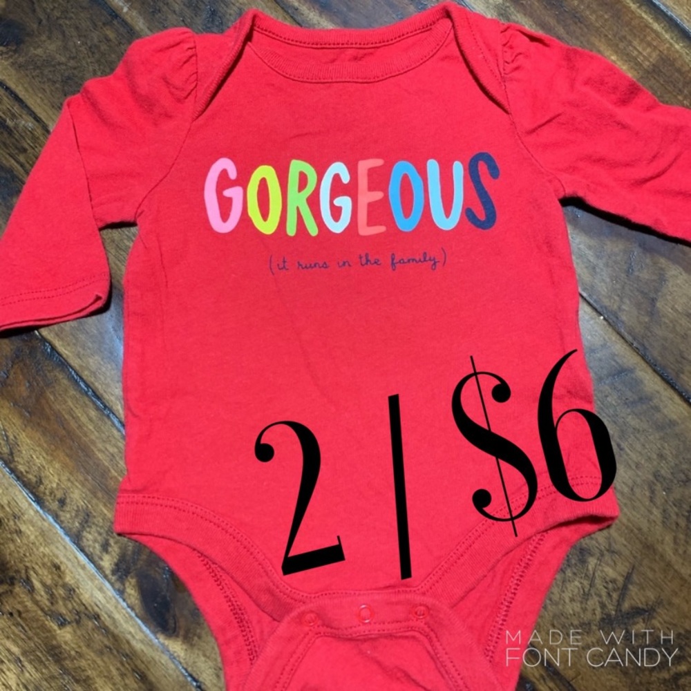2/$6 Baby GAP Gorgeous long sleeve body suit
